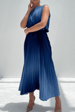 Ombre Palazzo Pleated A-line Skirt