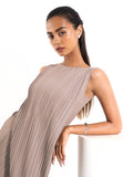 Danisha Oblique Pleated Sleeveless Dress