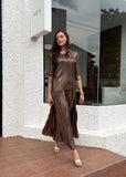 Metallic Pleated Set