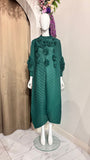 Pleated Diagonal Bloom Dress