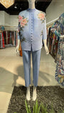 Mila Pleated Floral Top With Pants Set