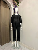 Textured Top with Pants Set