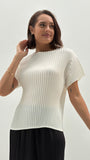 Charlotte Knife Pleated Short Sleeve Top
