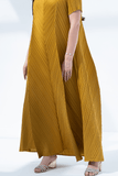 Dasha Diagonal Pleated Short Sleeve Dress
