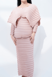 Roselyn Pleated Sleeve Top With Pencil Skirt Set