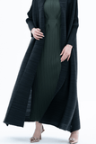 Classic Allisa Pleated Abaya with Open Front
