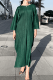 Divya Pleated Dress with Layered Sleeves