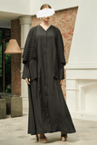 Abaya Korea Silk With Folded Front-Panel And Shayla