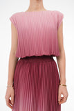 Ombre Palazzo Pleated Top