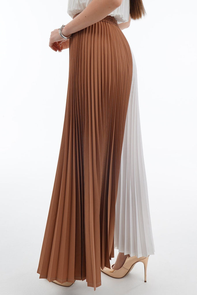Priya Palazzo Two Tone Color Pleated Pants