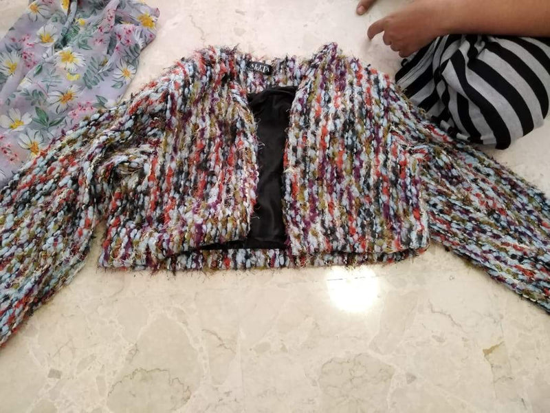 Emelia Short Jacket With Thread Details - Alita Pleat