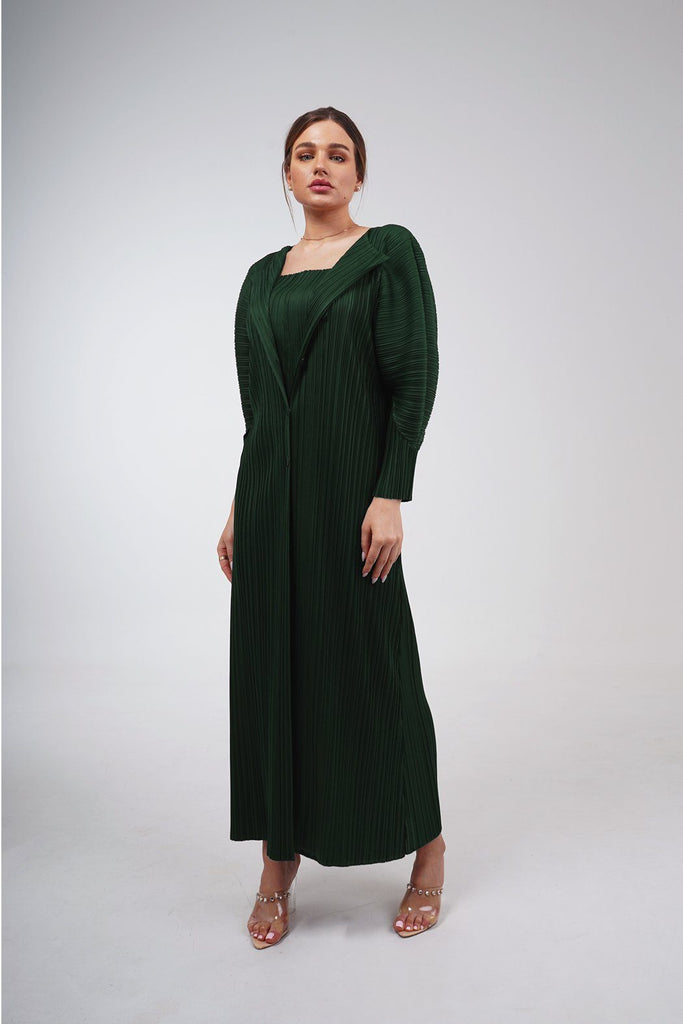 Emerald Green (00) | Pleated Dress