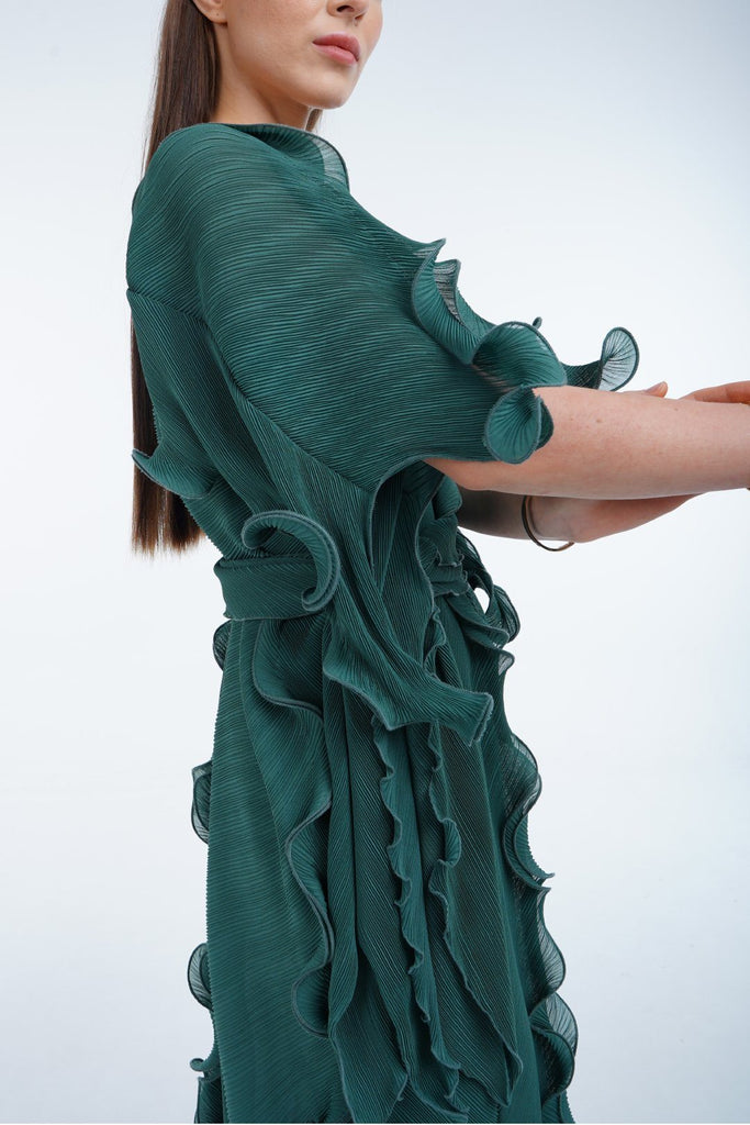 Emerald Green (01) | Pleated Dress