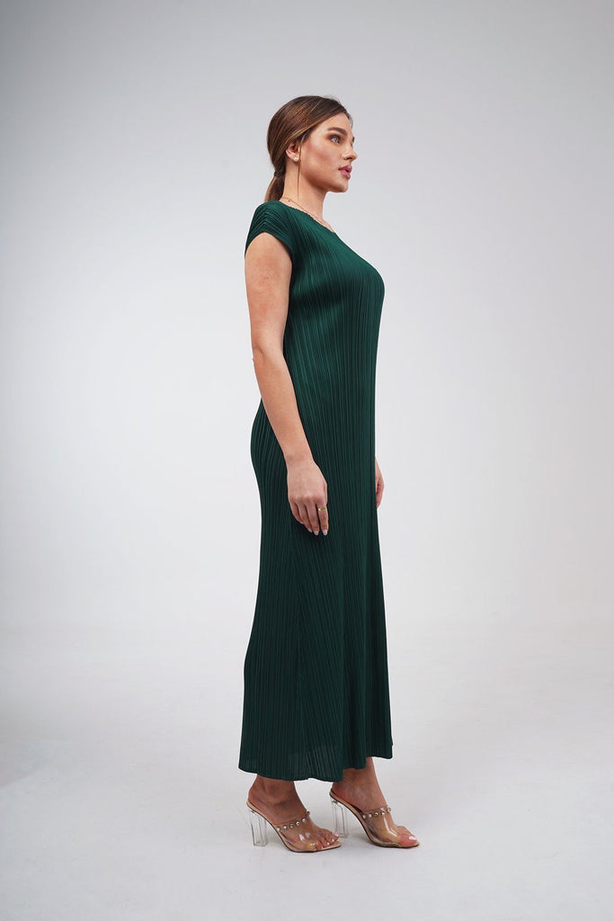 Emerald Green (00) | Pleated Dress