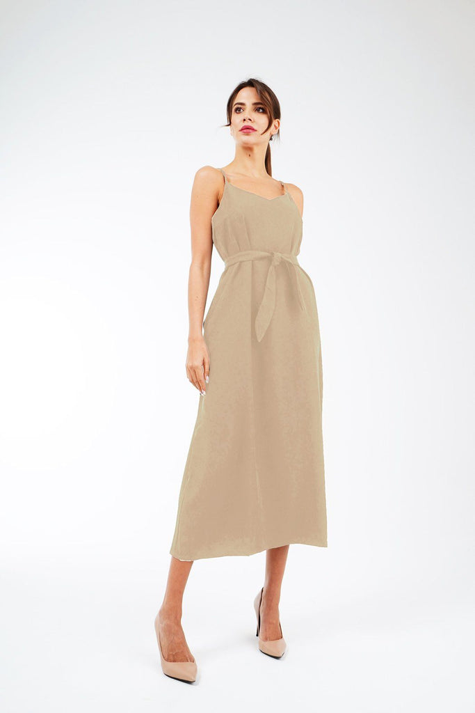 Buy Donna Thin Strap Dress With Attached Waist Belt For Women In Dubai | UAE Alita Pleat Buy Donna Thin Strap Dress With Attached Waist Belt For Women In Dubai | UAE Alita Pleat