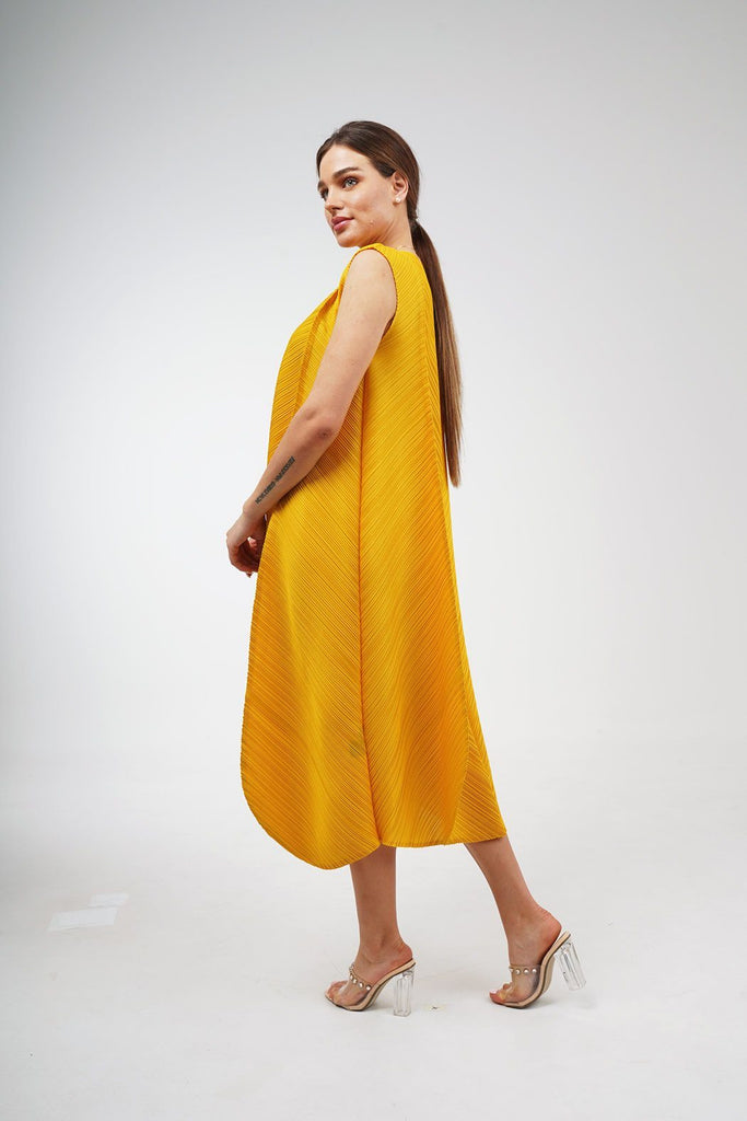 Honey Mustard (01) | Pleated Dress