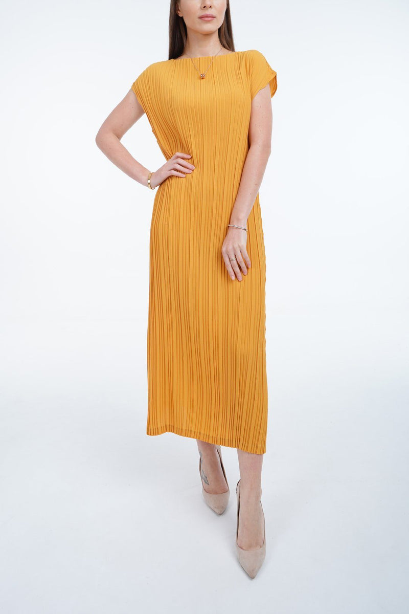 Honey Mustard (00) | Pleated Dress