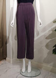 Placida Small Pleat Straight Cut Pants (Shiny Fabric) - Alita Pleat