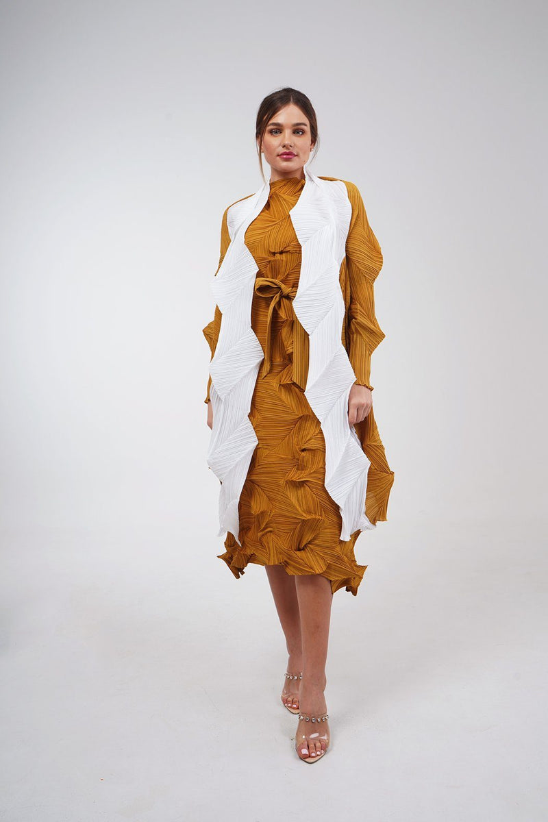 Honey Mustard (00) | Pleated Dress