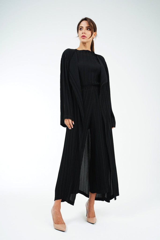 Long Pleated Cardigan with Shayla