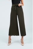 Prisca Wide-Leg Pants With Pleated Belt