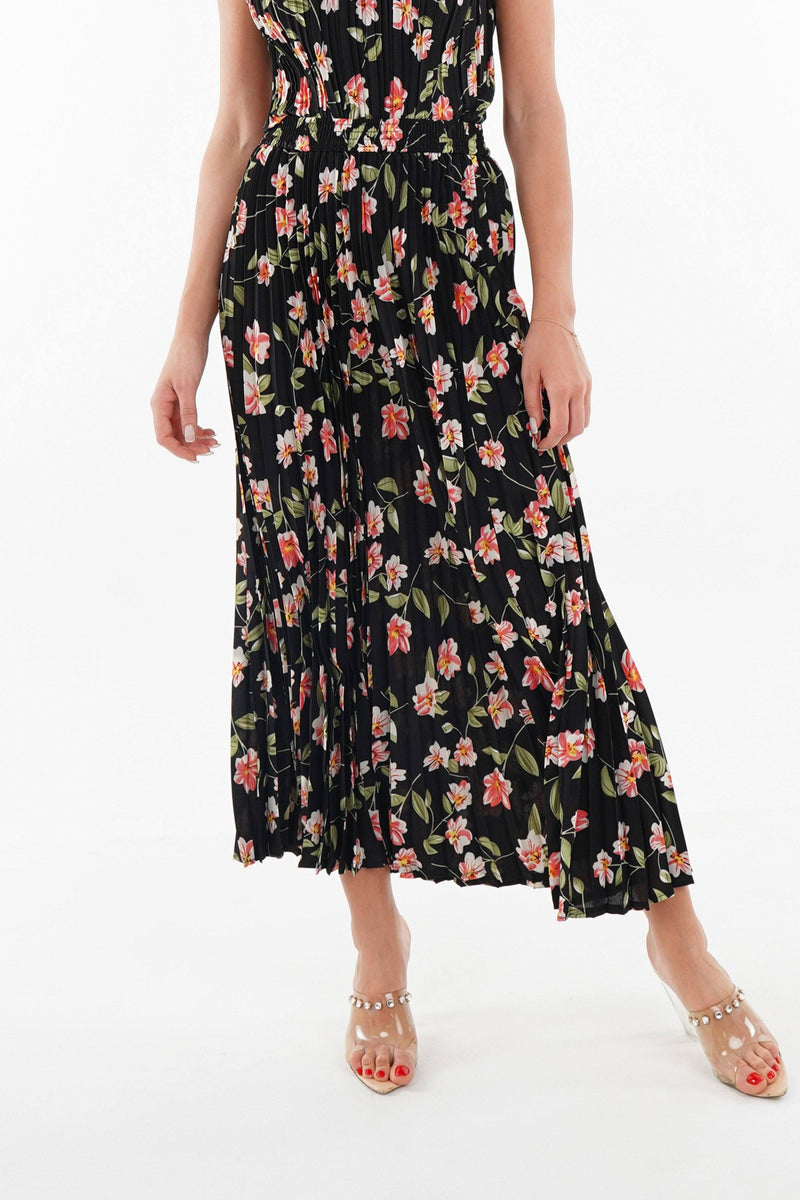 Black with Pink Flower