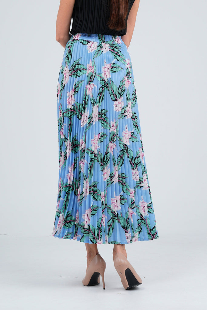 Baby Blue  Green With Big Flowers