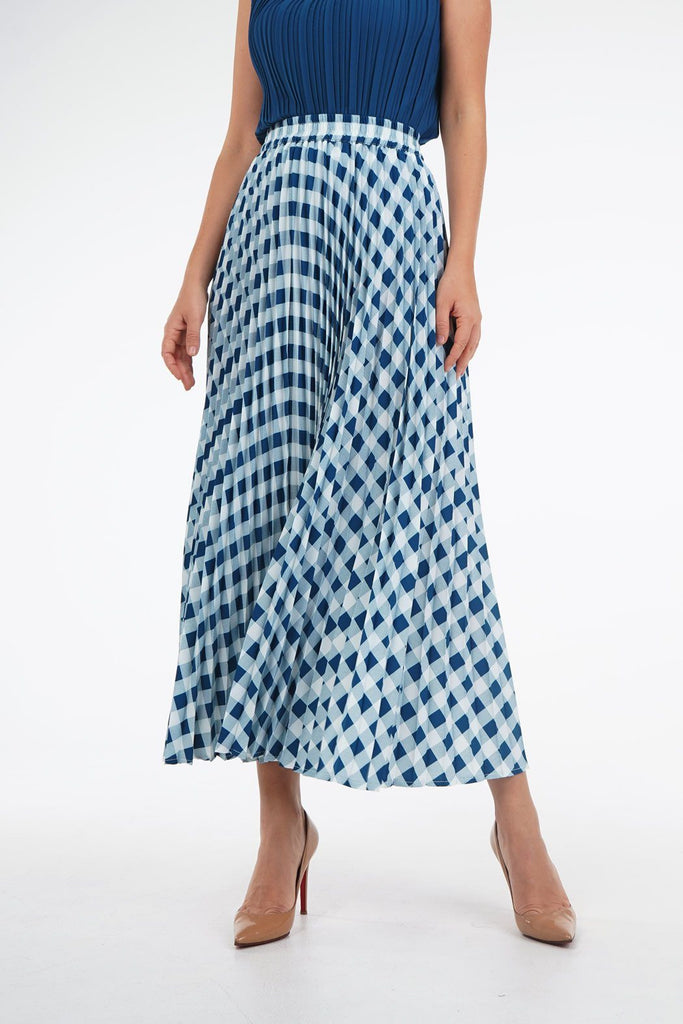 Blue with White Checkered