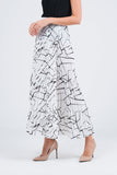 White with black print