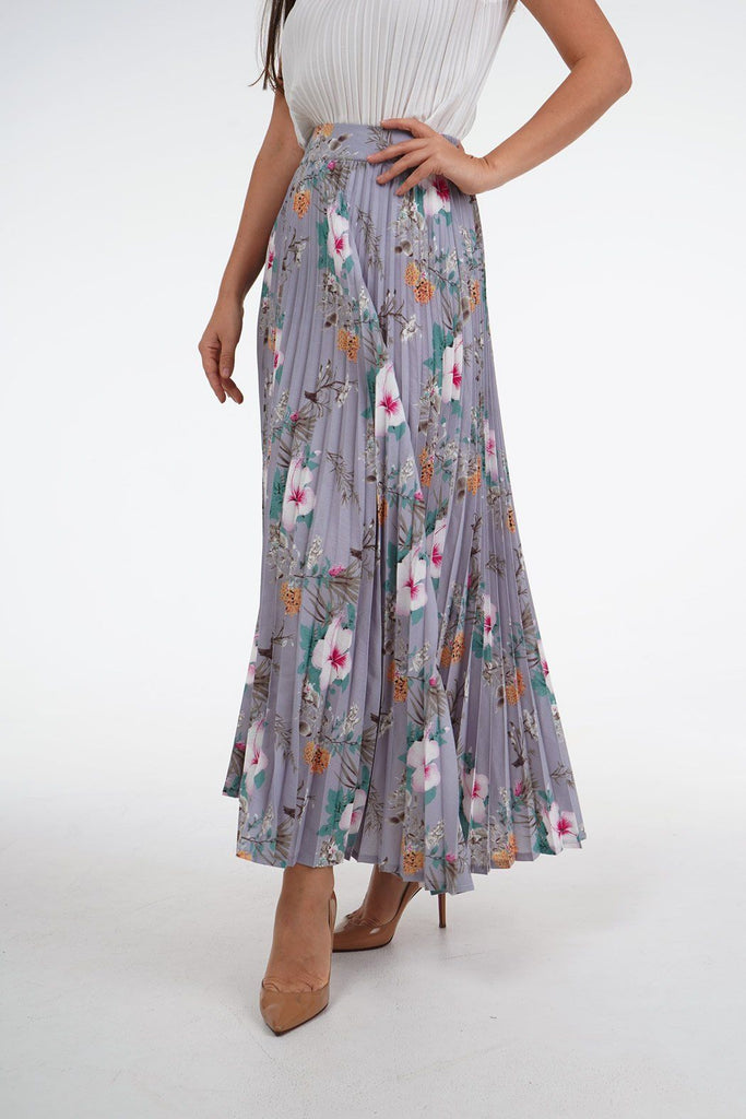 Senalda Floral Skirt with Zipper For Women In Dubai Alita Pleat