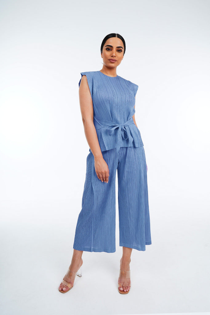 Baby Blue (00) | Pleated Dress