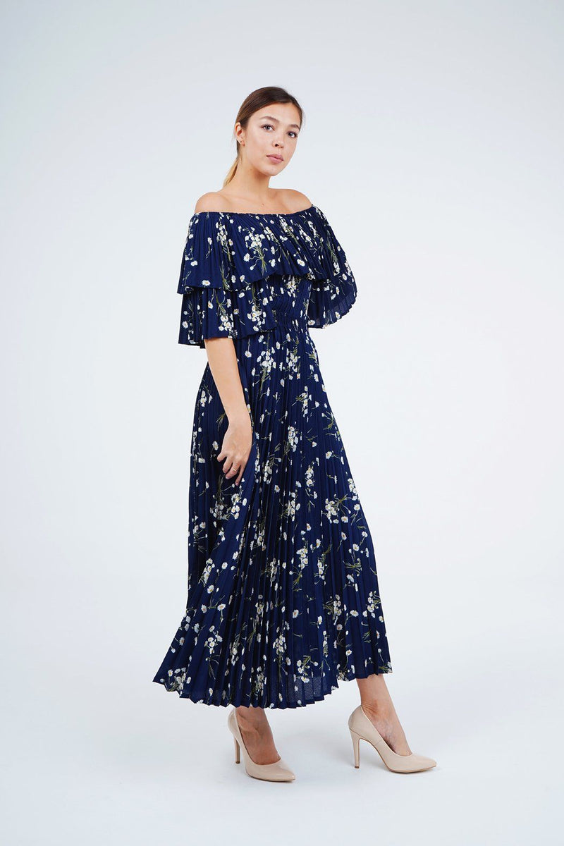 Navy Blue with daisies