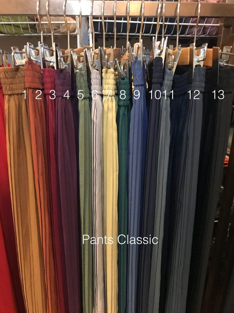 Placida Small Pleat Straight Cut Pants (Shiny Fabric) - Alita Pleat