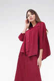 Abelia Button-up Pleated Blouse