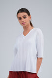 Pleated V-Neck Top