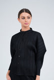Pleated Shirt With Puff Sleeve