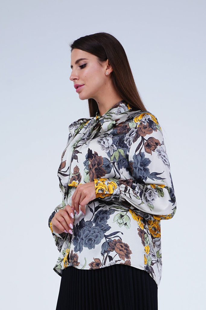 Off White with Flower Patterns | uae online shopping clothes