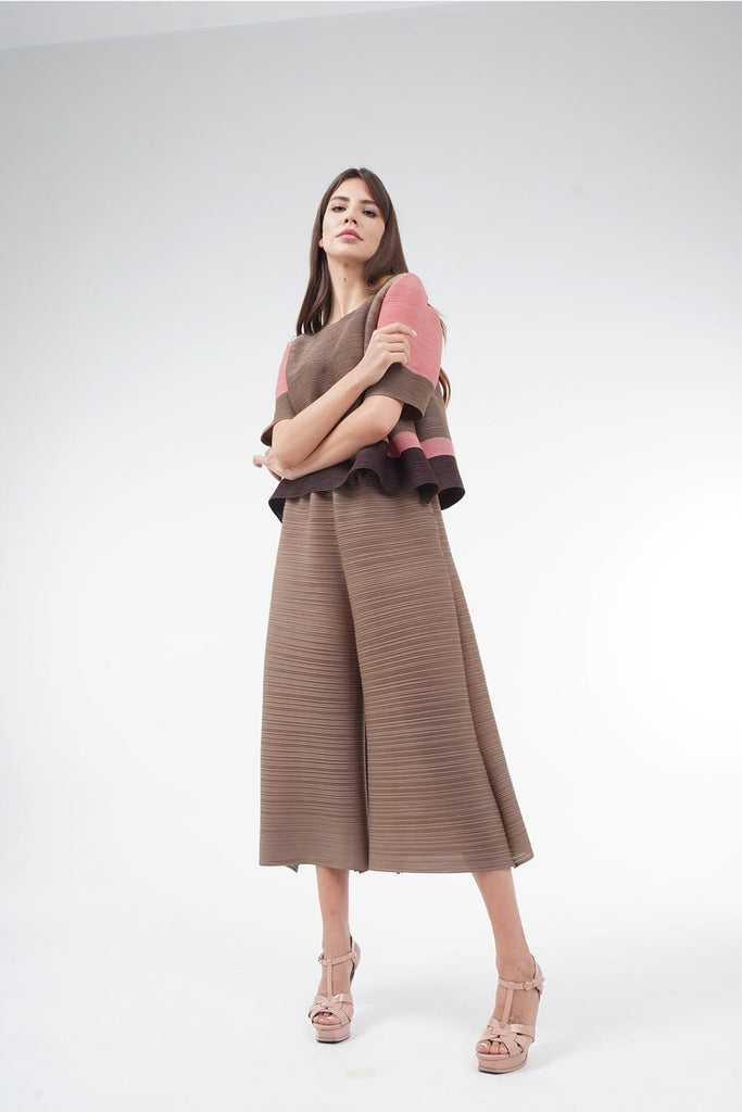 Baby Pink (01) with Beige (00) | Dress Pleated