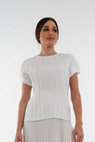 Andrea Shirt Sleeve Pleated Top (Classic fabric)