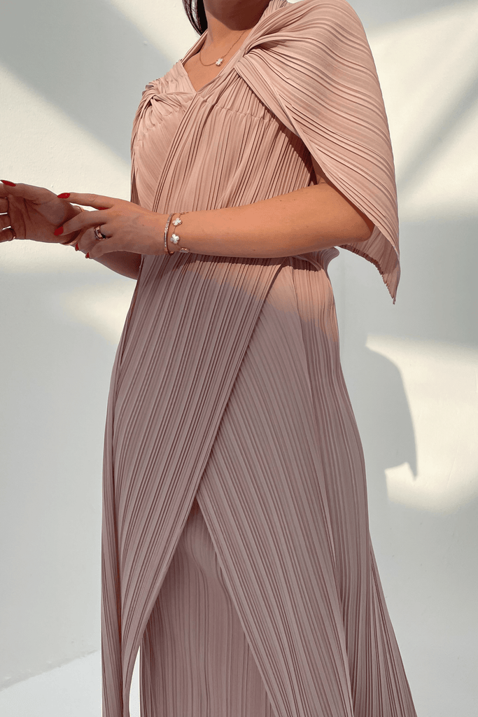 Dress with shawl sales attached