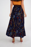 Navy Blue Red Print