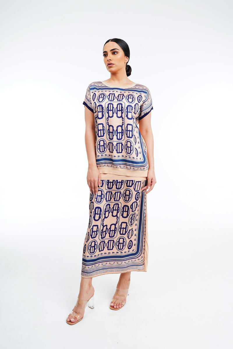 Nude Cream Navy Blue